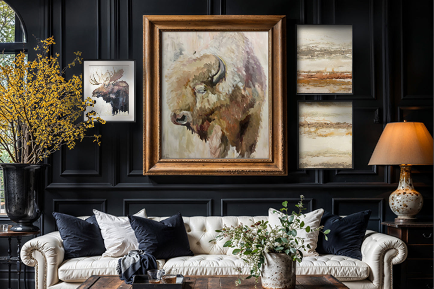 Buffalo Bill- Giclee Gallery Wrapped Canvas on Gold Floater Frame