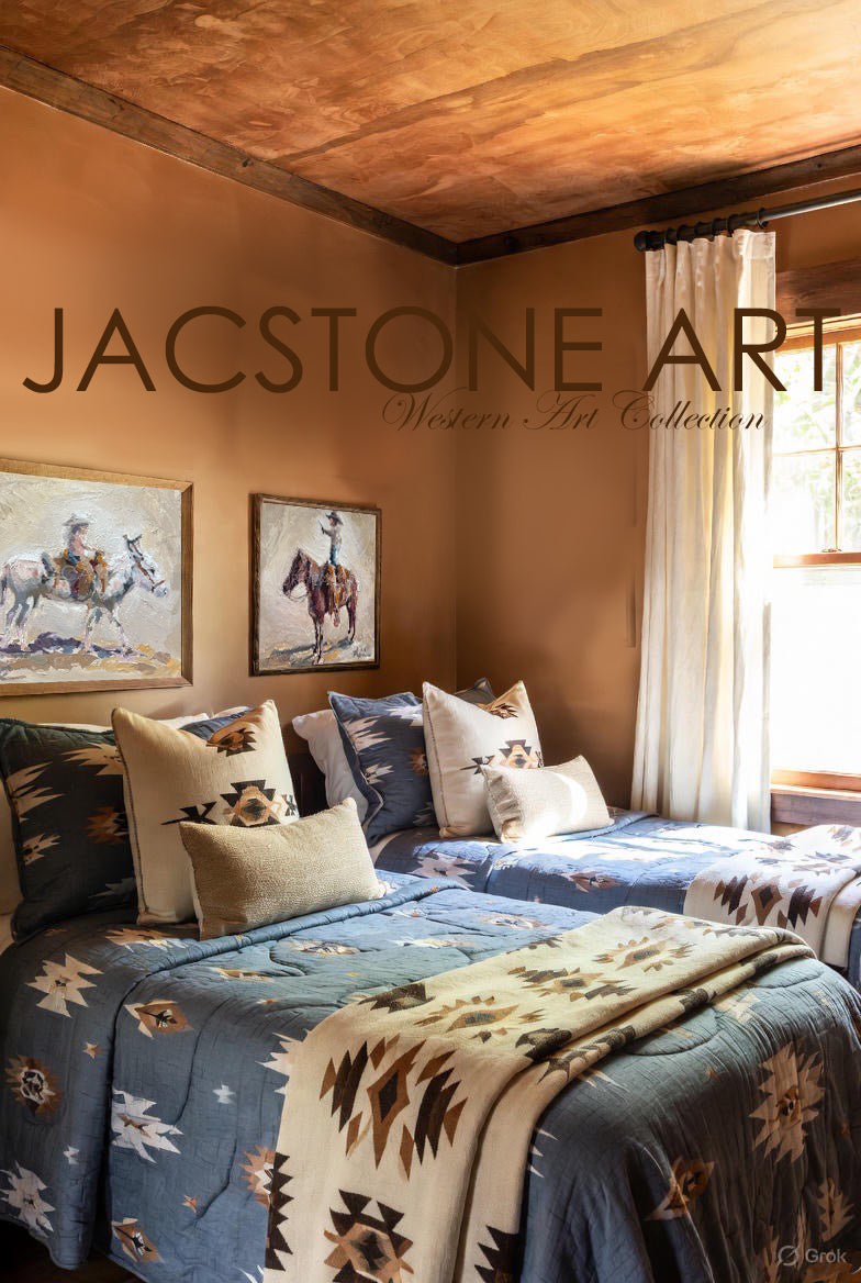 "Lil Britches" Lil Cowboy Standing on his horse Art Print