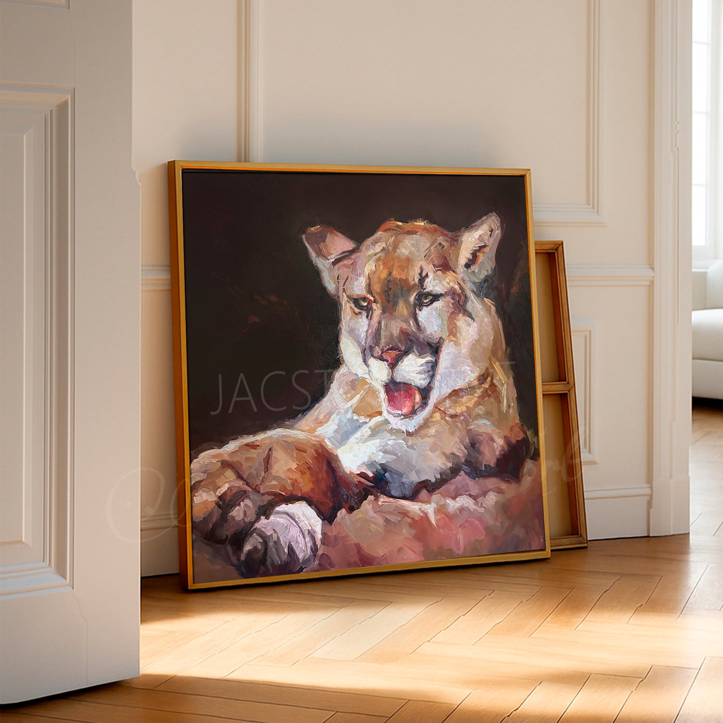 The Calm at Sunset- Mountain Lion Art Print