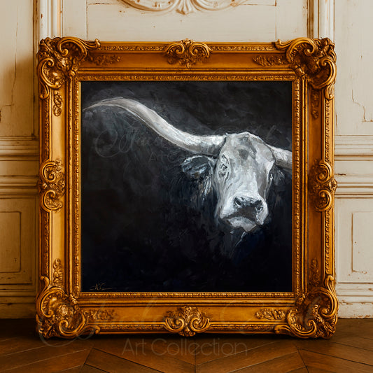 Thunder In the Night-Black- Bull Western Art Print