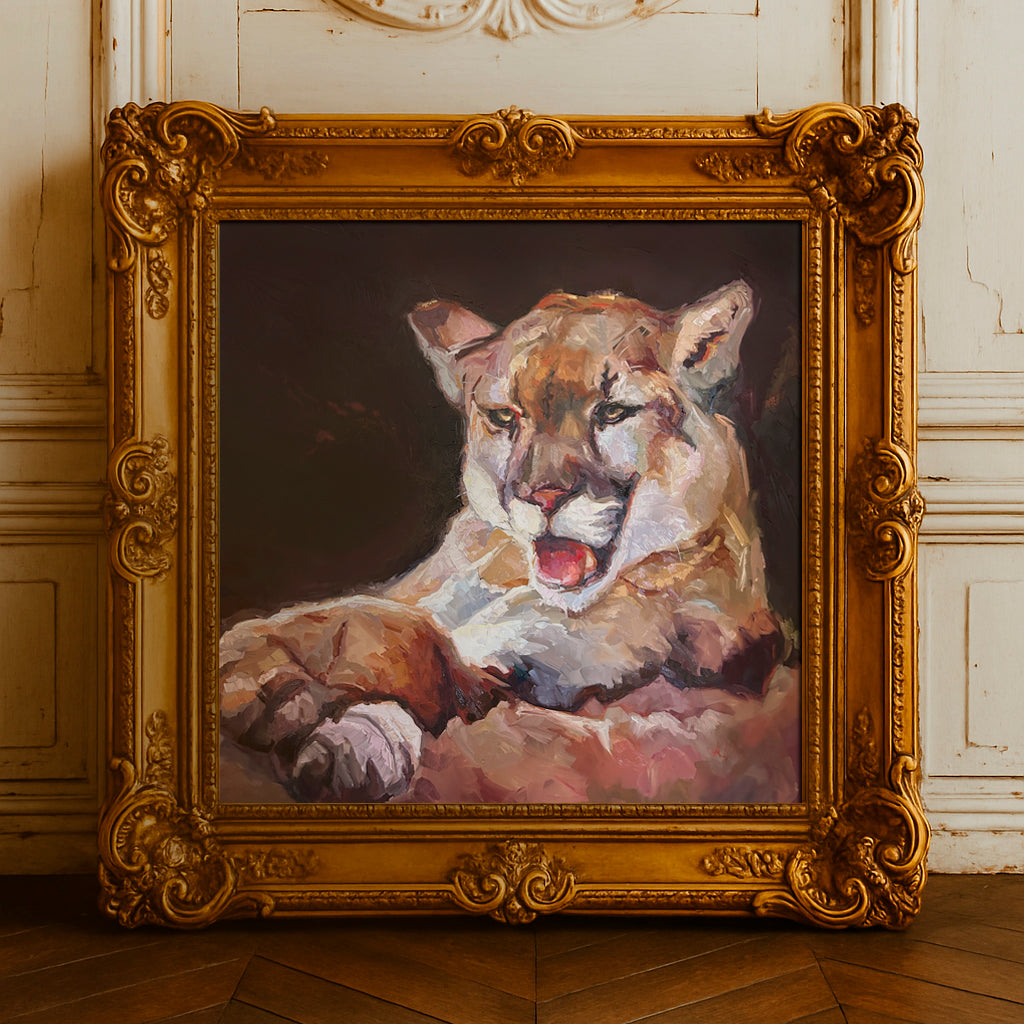 The Calm at Sunset- Mountain Lion Art Print