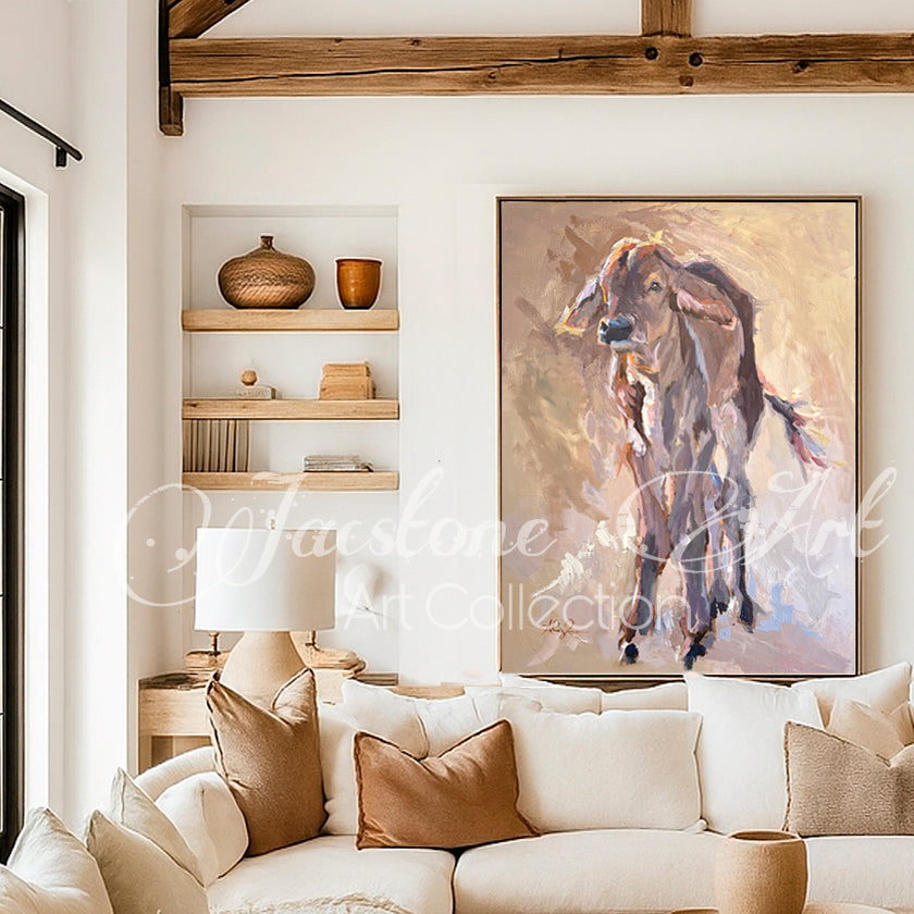 "Cinnamon Outlaw"- Ranch Brahman Cattle Western Art- Art Print