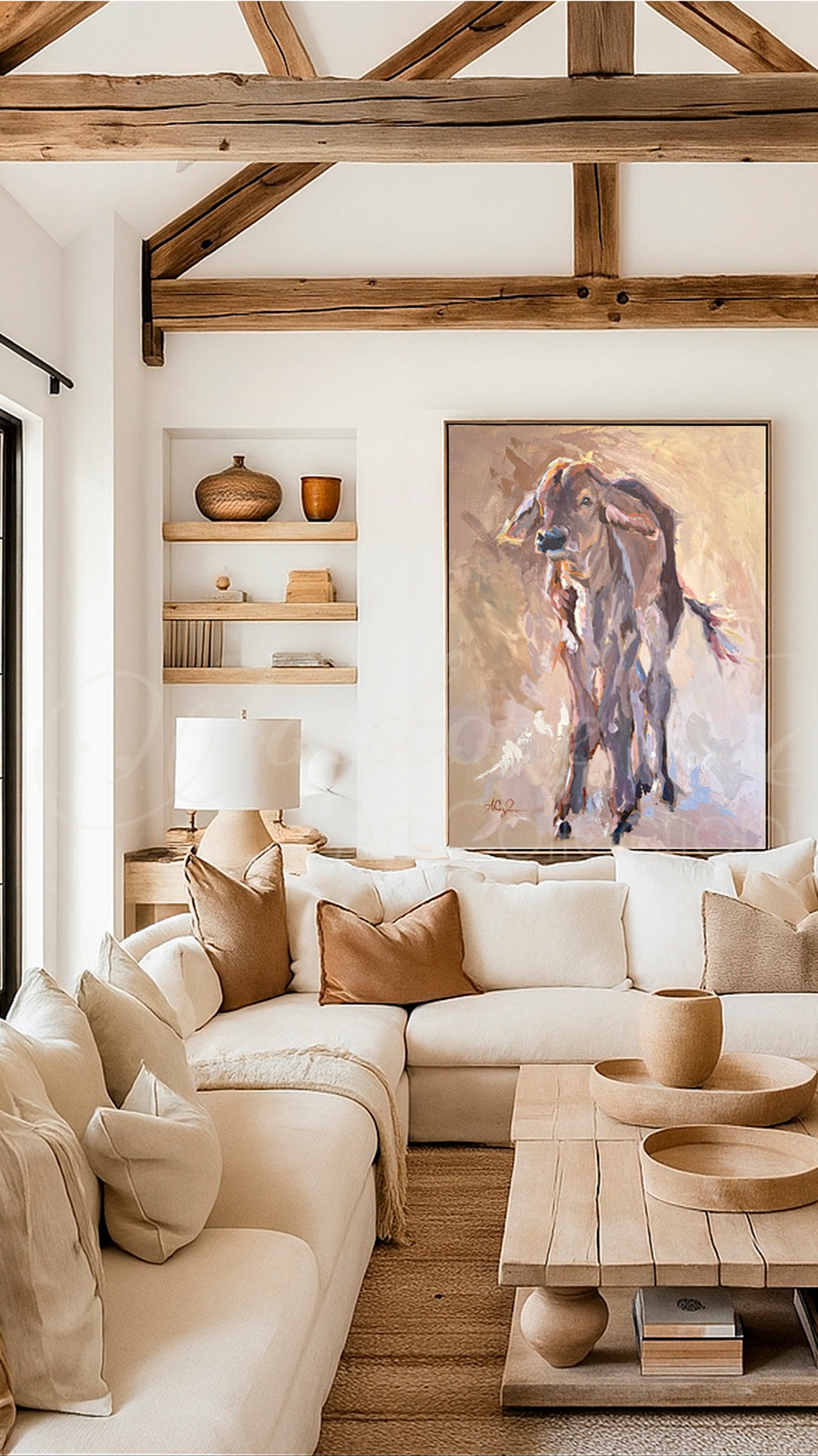 "Cinnamon Outlaw"- Ranch Brahman Cattle Western Art- Art Print