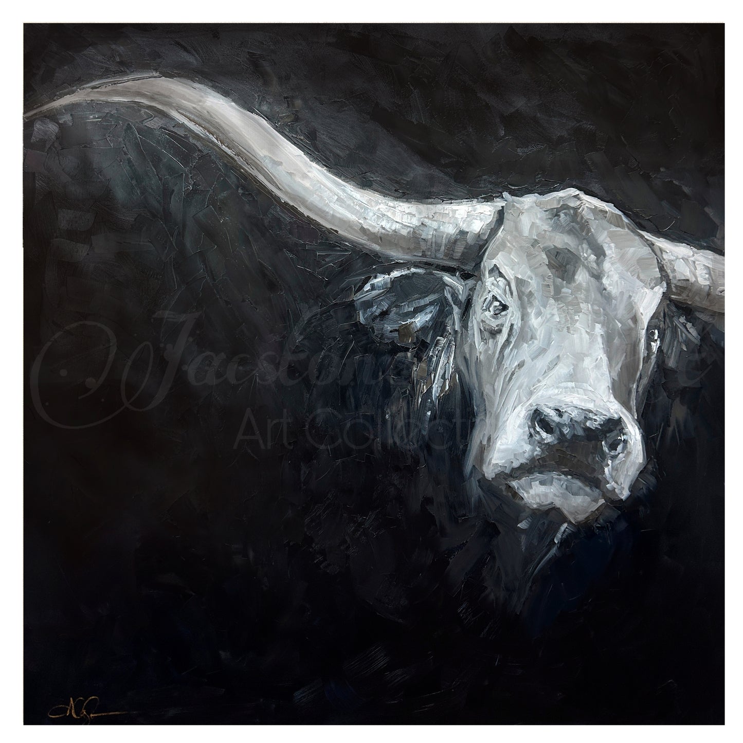 Thunder In the Night-Black- Bull Western Art Print