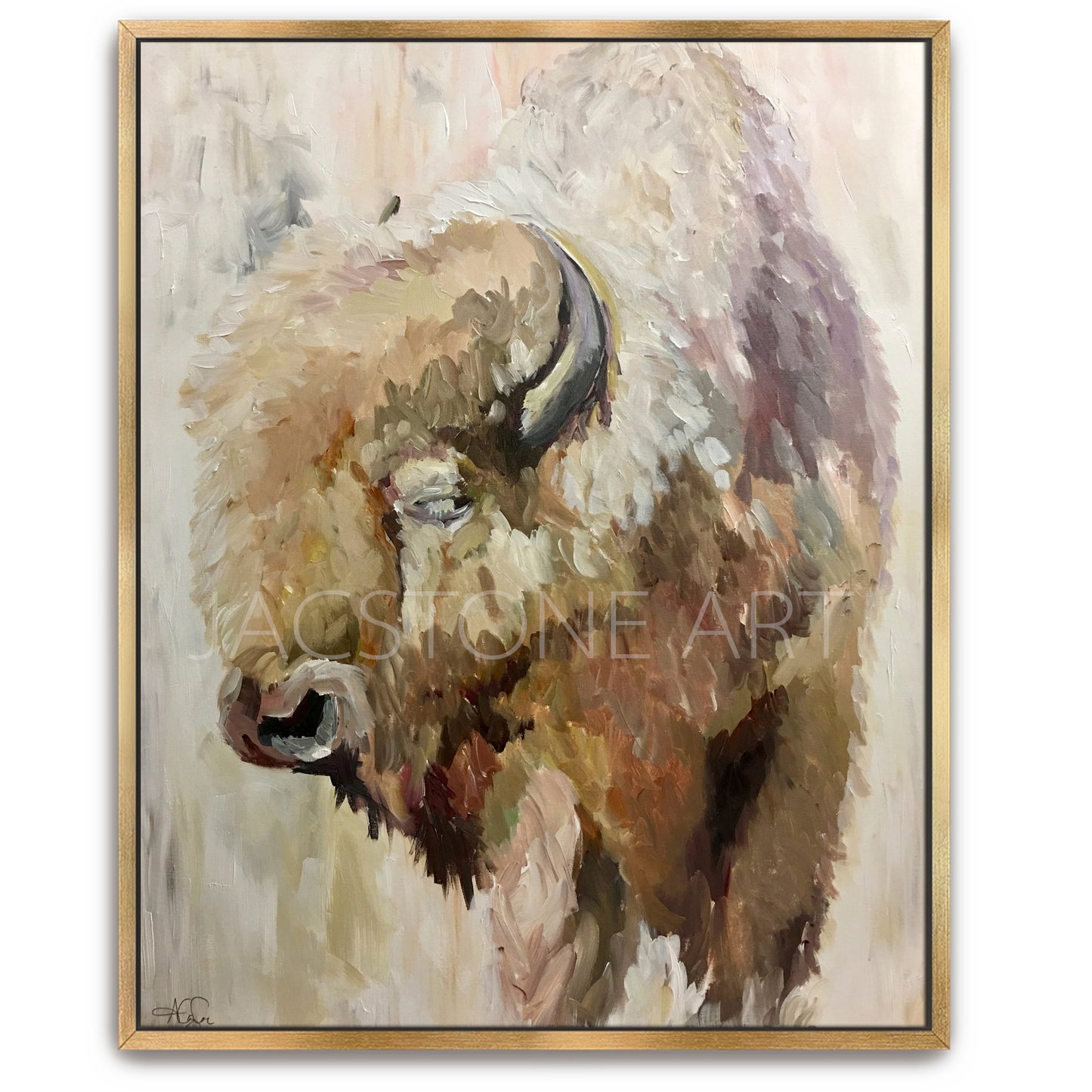 Buffalo Bill- Giclee Gallery Wrapped Canvas on Gold Floater Frame