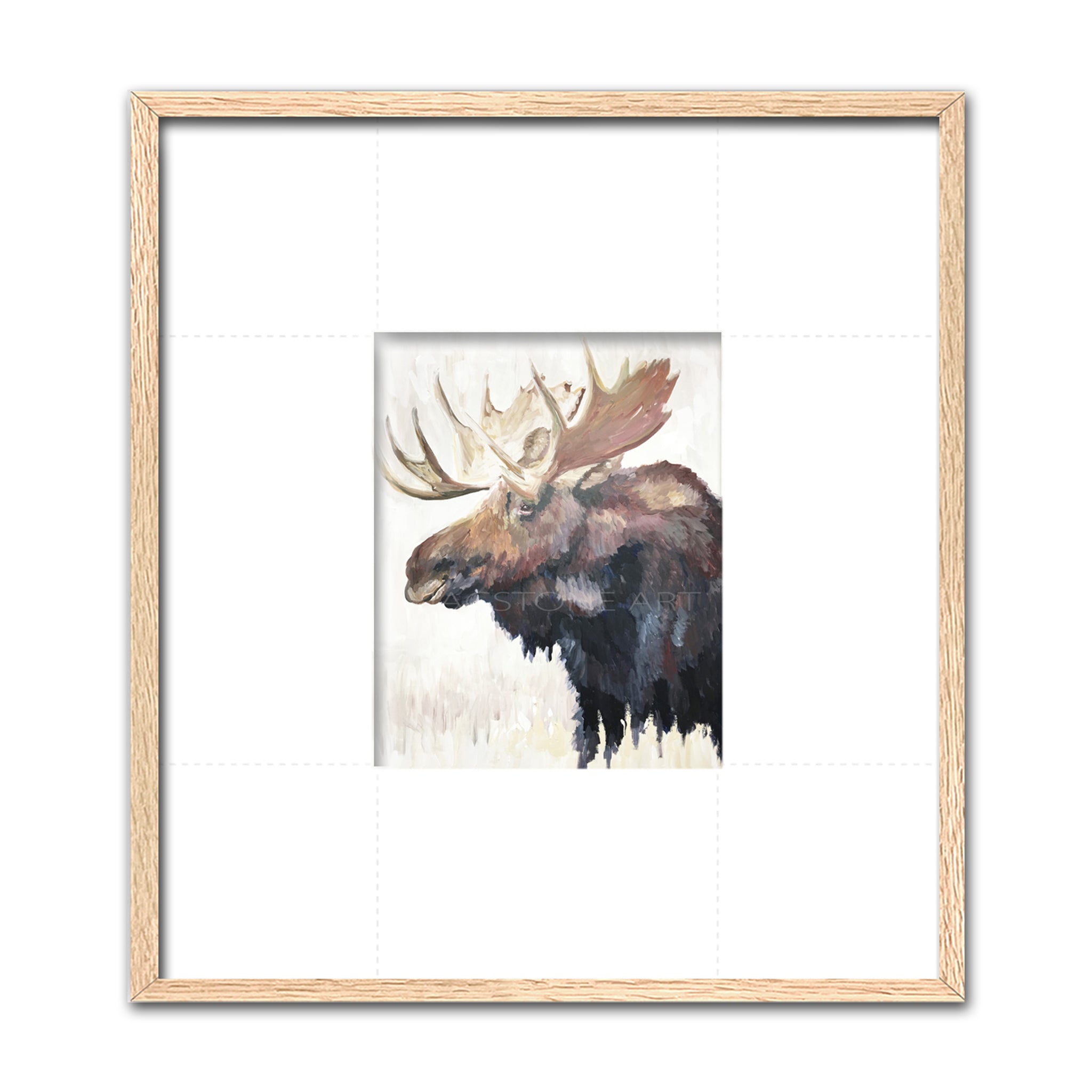 Blue Moose- Natural Frames Fine Art Giclee – Jacstone Art