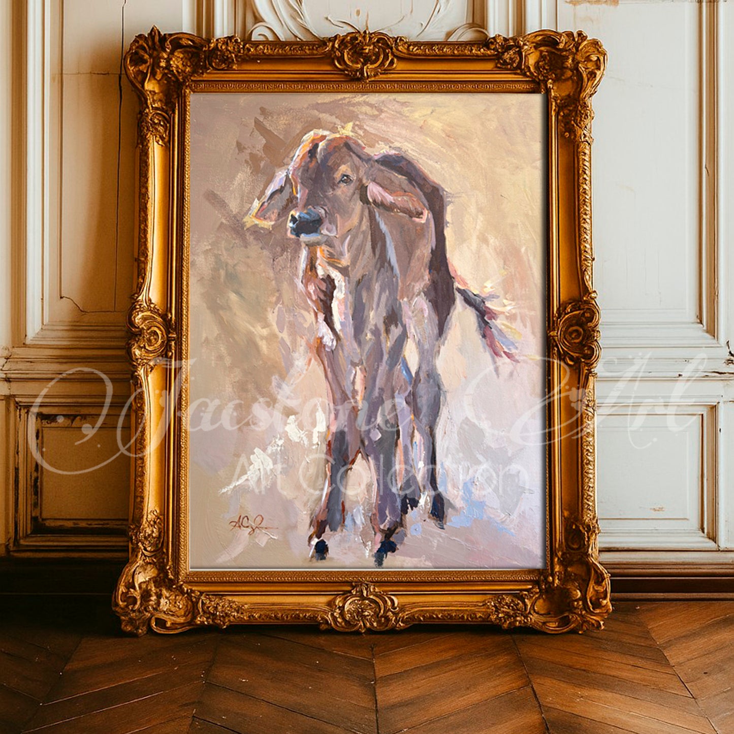 "Cinnamon Outlaw"- Ranch Brahman Cattle Western Art- Art Print