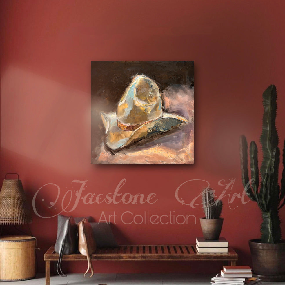 Trail Dust Vintage Cowboy Hat- Art Print