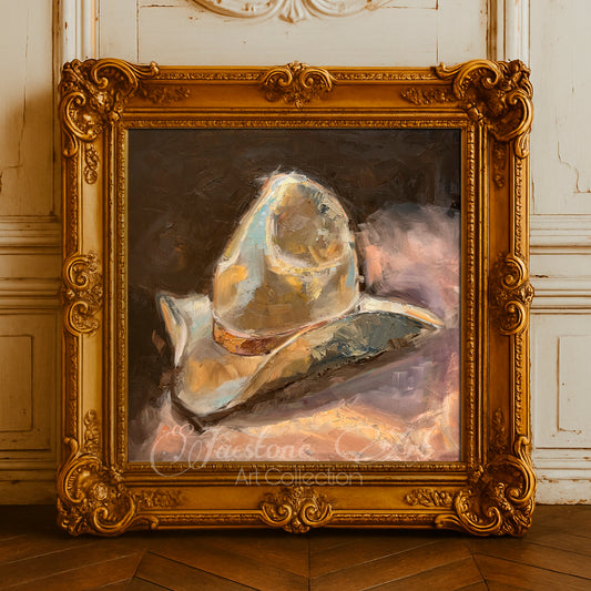 Trail Dust Vintage Cowboy Hat- Art Print