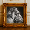 Into The Night-Black and White Charcoal Sketch- Horse Art Print