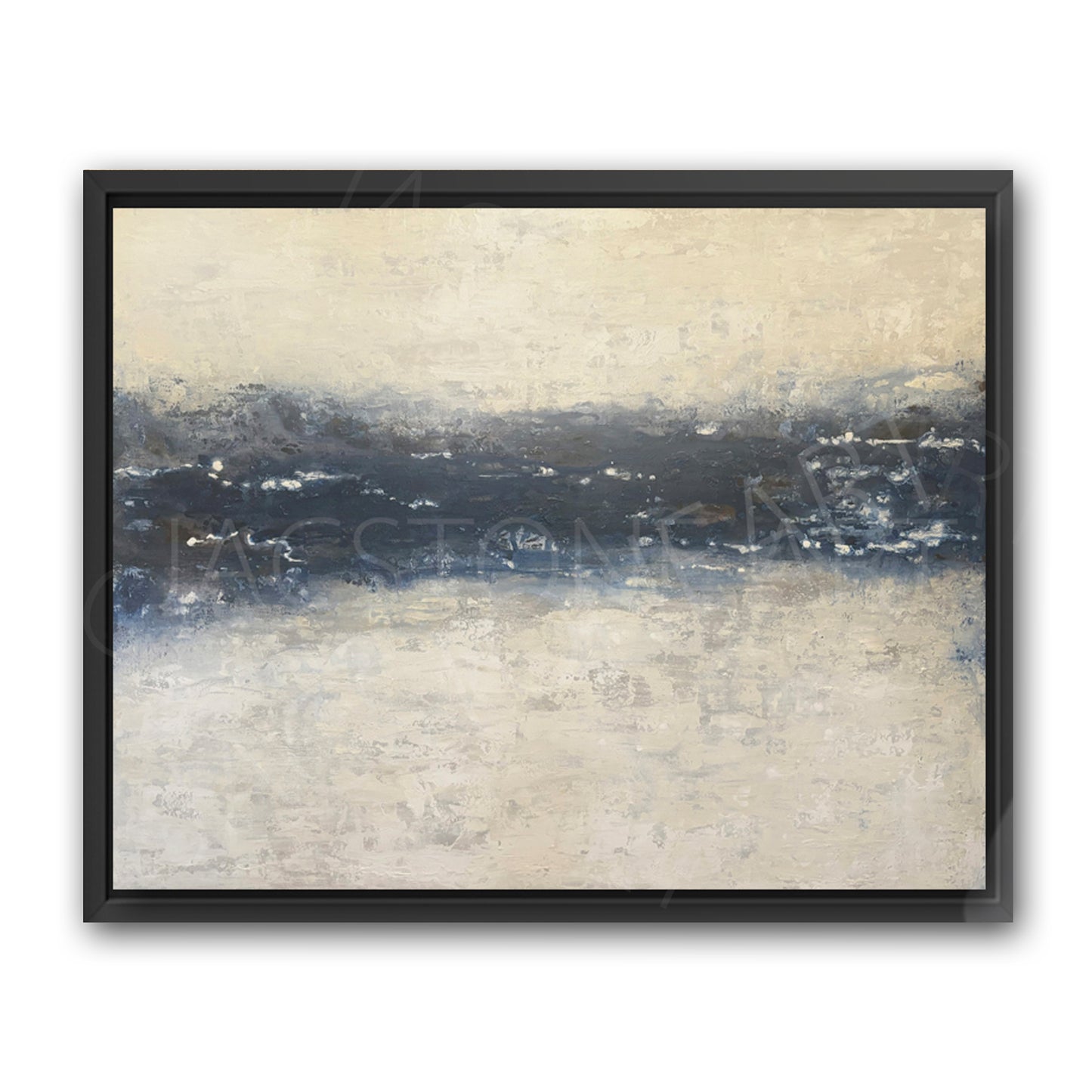 Distance Wave- Black Floating Framed Canvas