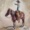 "Lil Britches" Lil Cowboy Standing on his horse Art Print