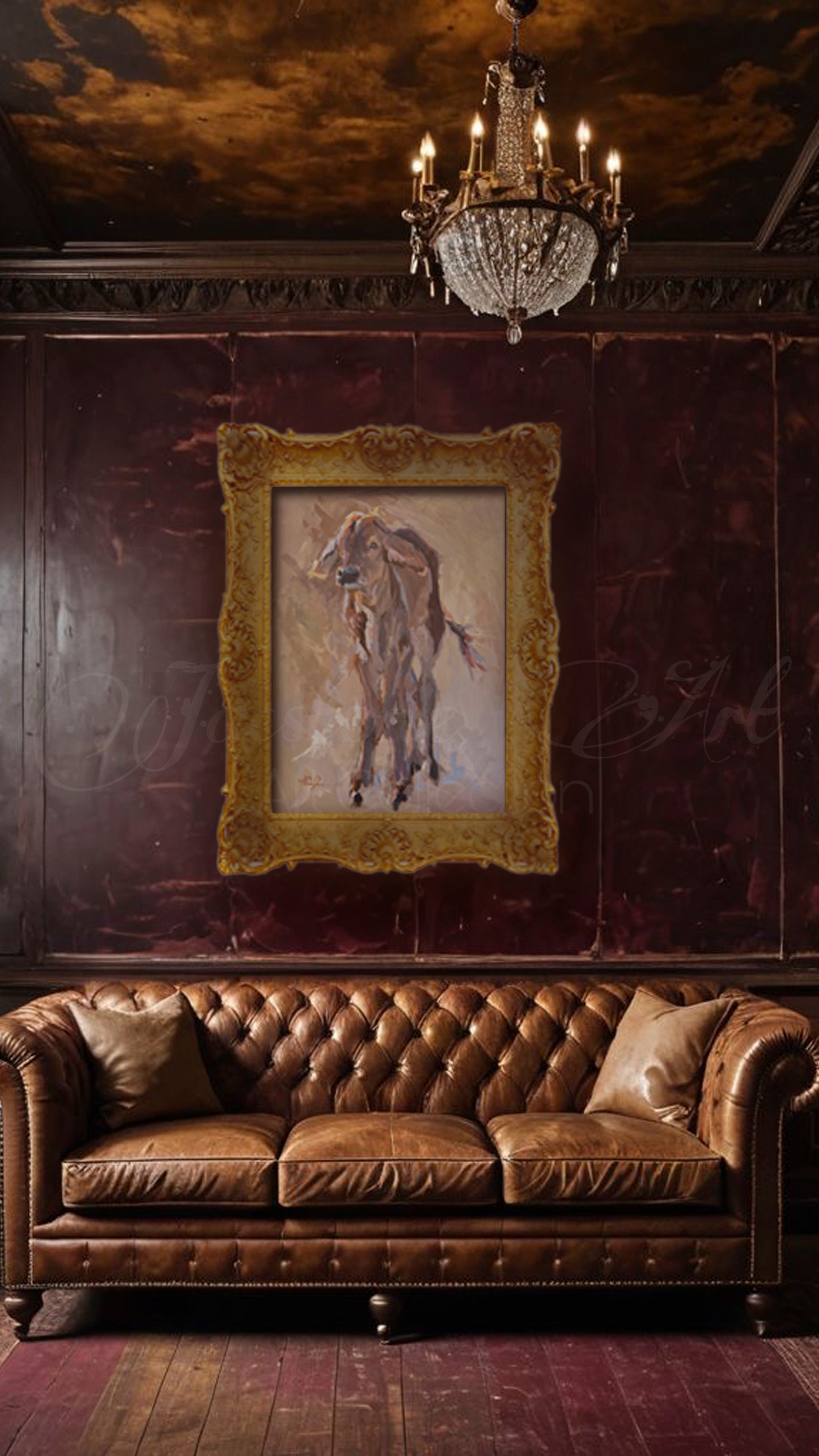 "Cinnamon Outlaw"- Ranch Brahman Cattle Western Art- Art Print